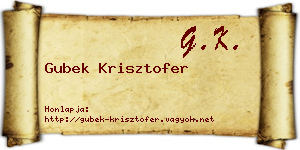 Gubek Krisztofer névjegykártya