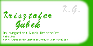 krisztofer gubek business card